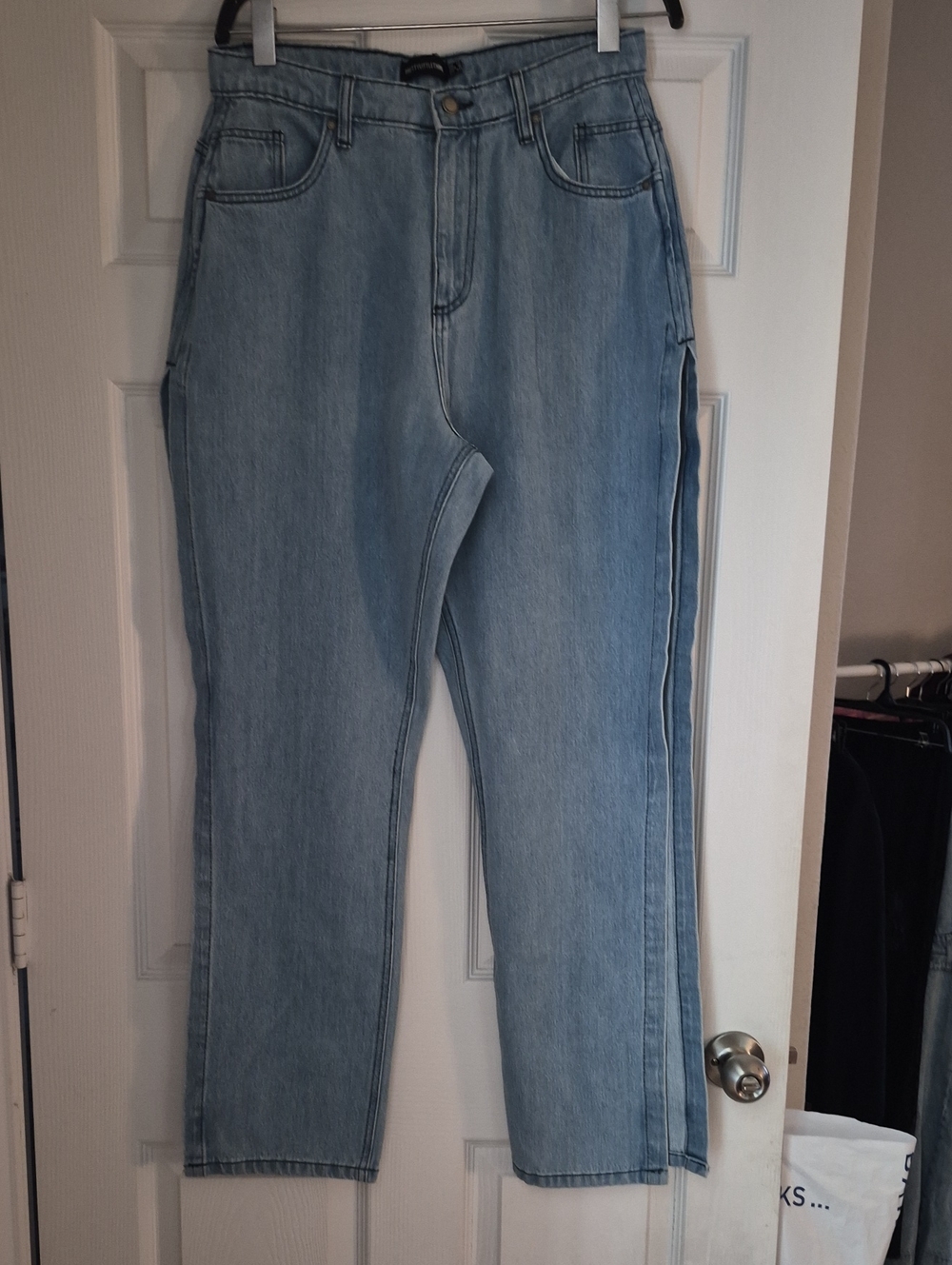 PrettyLittleThing Light Wash High Rise Straight Jeans